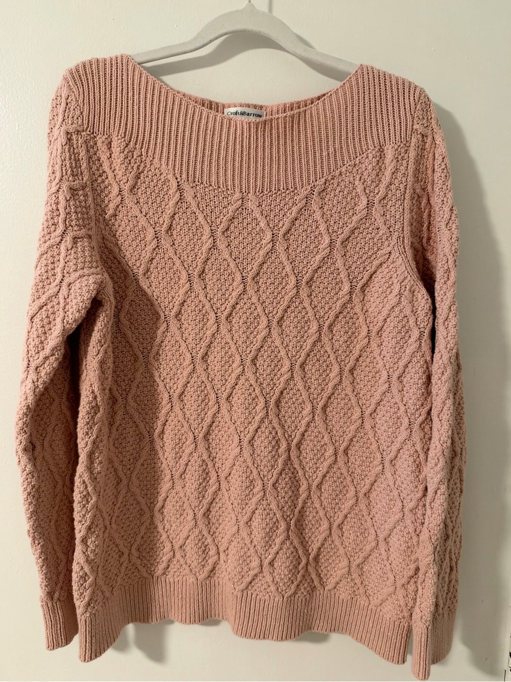 Croft & Barrow Dusty Pink Cable Knit Sweater L